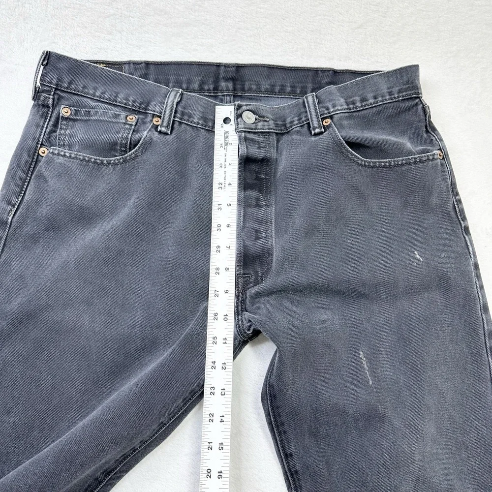 Levis 501 Jeans Mens 38x32 Black Gray‎ Fade Original Fit Measures 36x30 Mexico